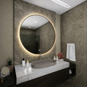 LED ogledalo Thea Gold Sand sa pozadinskim LED osvetljenjem