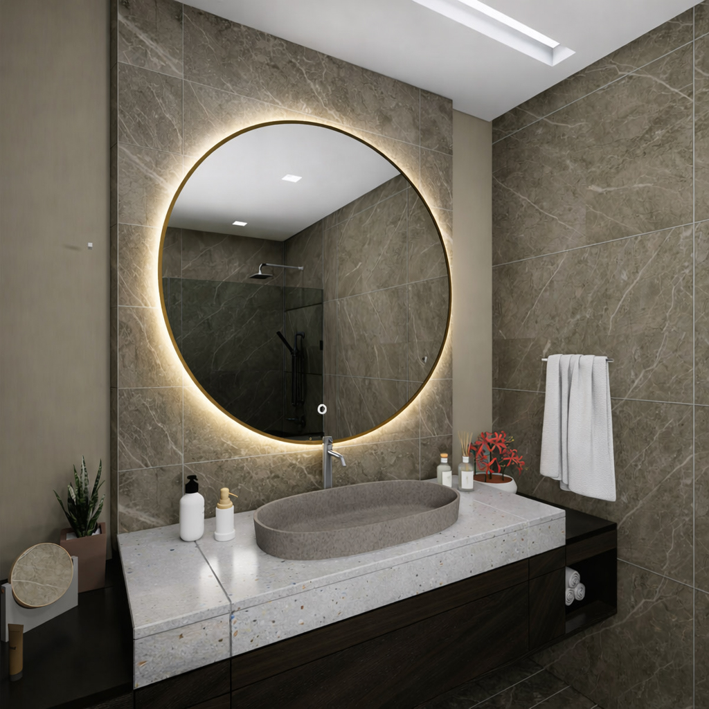 LED ogledalo Thea Gold Sand sa pozadinskim LED osvetljenjem